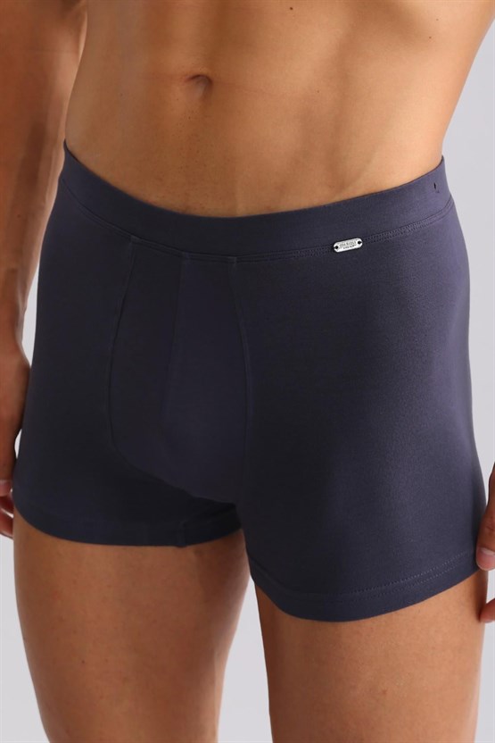 Mısırlı ORGANIC Pamuklu ZEUS LUXURY Regular Fit Metal Armalı Boxer Antrasit