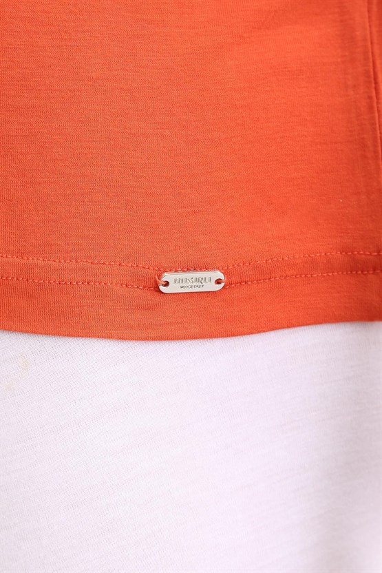 Mısırlı ORGANIC Pamuklu ZEUS LUXURY Regular Fit Bisiklet Yaka Fanila / T-Shirt Pas Kırmızı