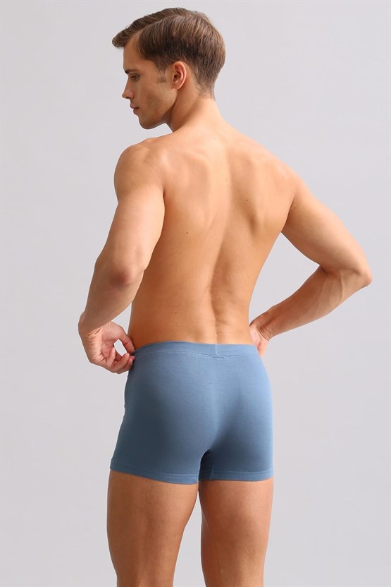 Mısırlı ORGANIC Pamuklu ZEUS LUXURY Regular Fit Metal Armalı Boxer Gece Mavisi