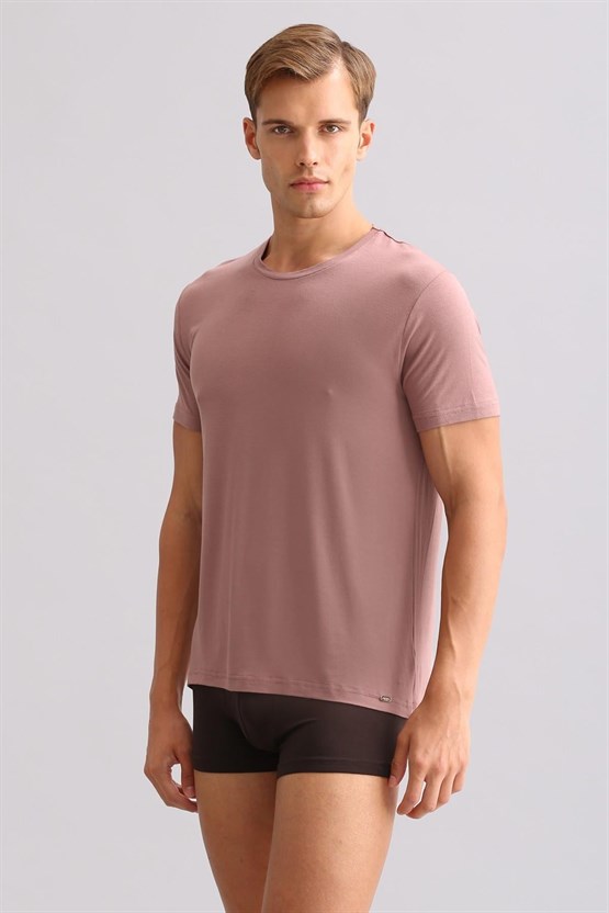 Mısırlı ORGANIC Pamuklu ZEUS LUXURY Regular Fit Bisiklet Yaka Fanila / T-Shirt Lavender