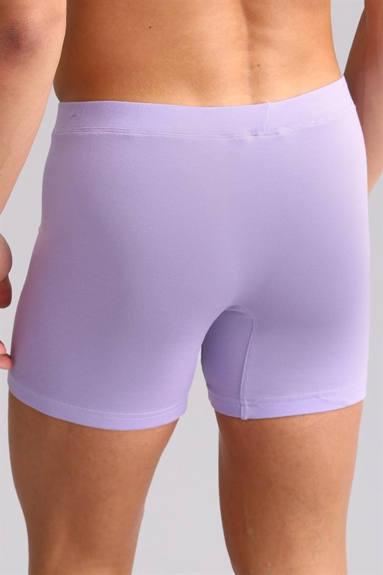 Mısırlı ORGANIC Pamuklu ZEUS LUXURY Regular Fit Metal Armalı Long Boxer Mor