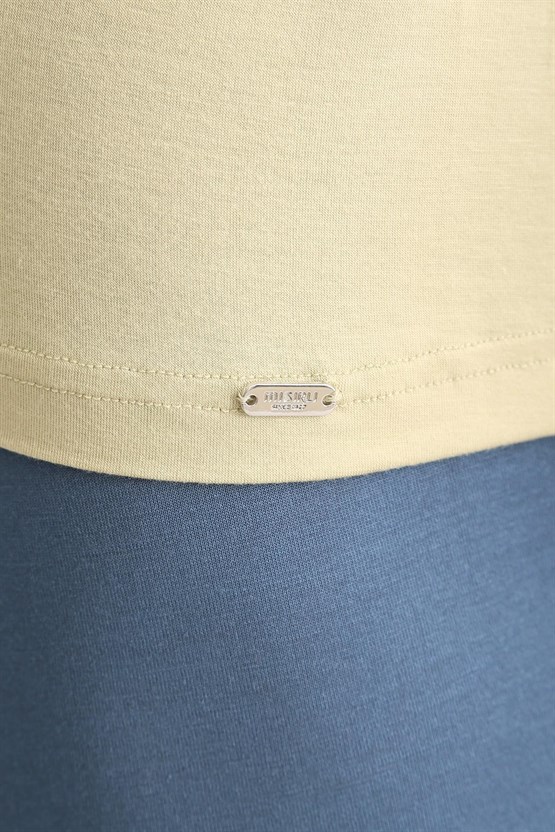 Mısırlı ORGANIC Pamuklu ZEUS LUXURY Regular Fit Bisiklet Yaka Sporcu Atlet / T-Shirt Haki Ada