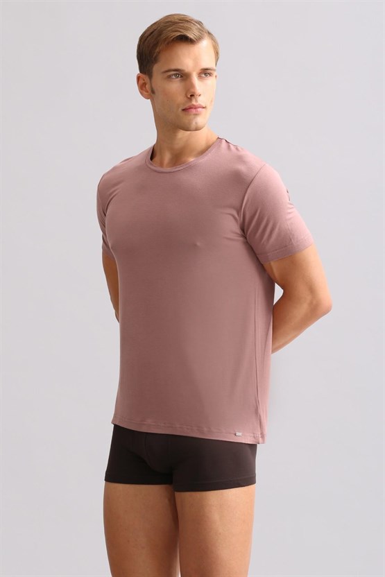 Mısırlı ORGANIC Pamuklu ZEUS LUXURY Regular Fit Bisiklet Yaka Fanila / T-Shirt Lavender