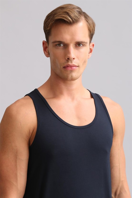 Mısırlı ORGANIC Pamuklu ZEUS LUXURY Regular Fit Basic Atlet Lacivert