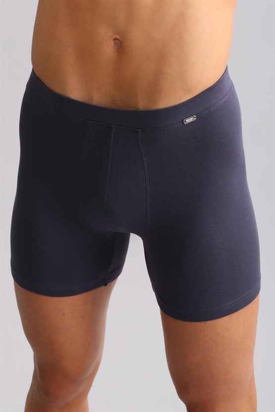 Mısırlı ORGANIC Pamuklu ZEUS LUXURY Regular Fit Metal Armalı Long Boxer Antrasit