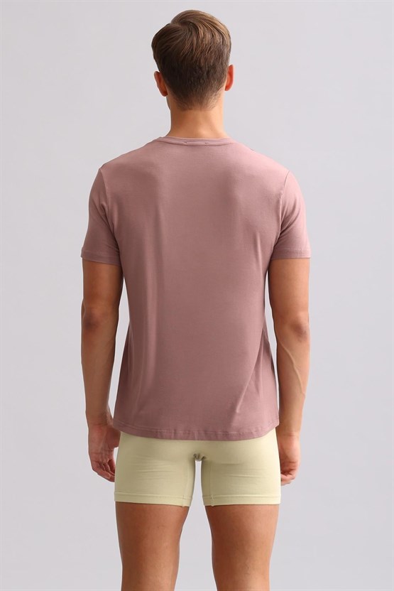Mısırlı ORGANIC Pamuklu ZEUS LUXURY Regular Fit V Yaka Fanila / T-Shirt Lavender
