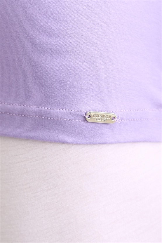 Mısırlı ORGANIC Pamuklu ZEUS LUXURY Regular Fit Bisiklet Yaka Fanila / T-Shirt Mor