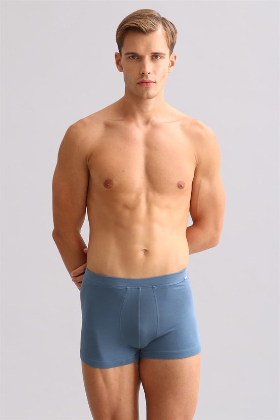Mısırlı ORGANIC Pamuklu ZEUS LUXURY Regular Fit Metal Armalı Boxer Gece Mavisi