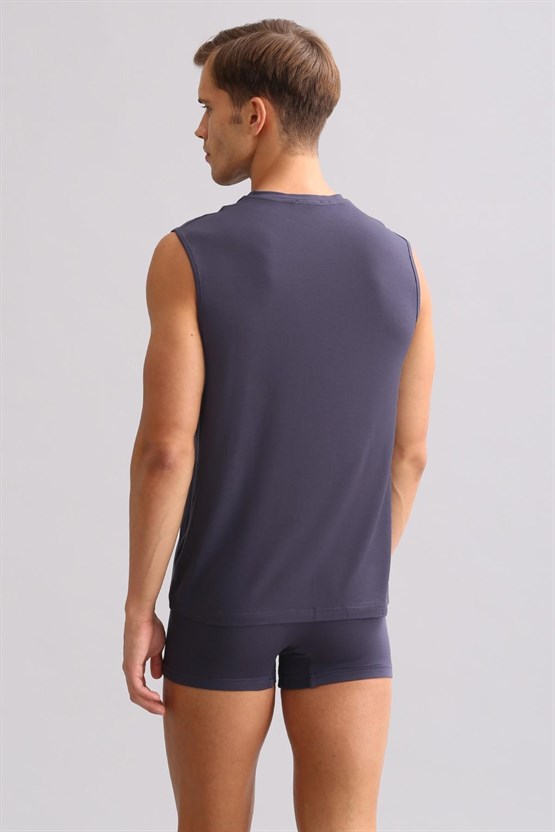 Mısırlı ORGANIC Pamuklu ZEUS LUXURY Regular Fit Bisiklet Yaka Sporcu Atlet / T-Shirt Antrasit