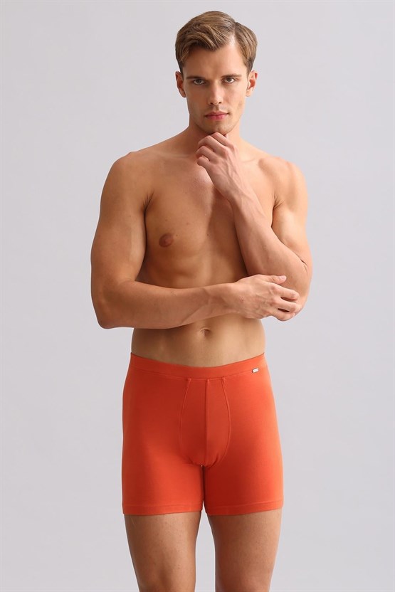 Mısırlı ORGANIC Pamuklu ZEUS LUXURY Regular Fit Metal Armalı Long Boxer Pas Kırmızı