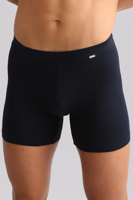 Mısırlı ORGANIC Pamuklu ZEUS LUXURY Regular Fit Metal Armalı Long Boxer Lacivert