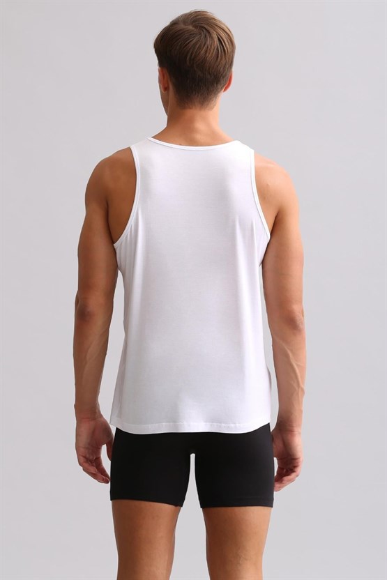 Mısırlı ORGANIC Pamuklu ZEUS LUXURY Regular Fit Basic Atlet Beyaz