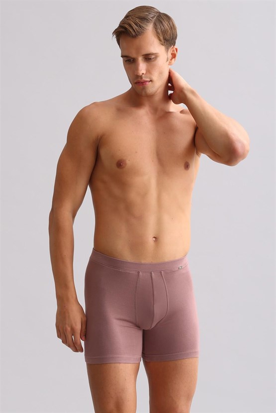 Mısırlı ORGANIC Pamuklu ZEUS LUXURY Regular Fit Metal Armalı Long Boxer Lavender