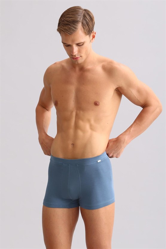 Mısırlı ORGANIC Pamuklu ZEUS LUXURY Regular Fit Metal Armalı Boxer Gece Mavisi