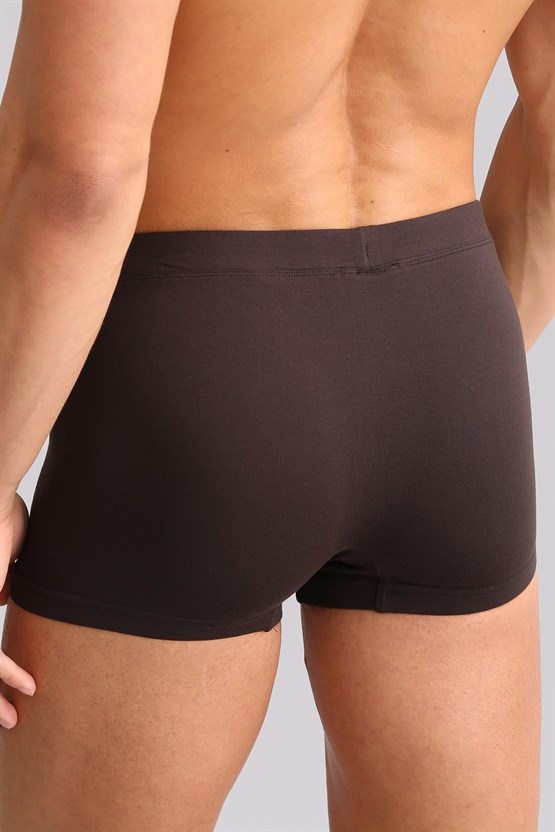 Mısırlı ORGANIC Pamuklu ZEUS LUXURY Regular Fit Metal Armalı Boxer Kahverengi