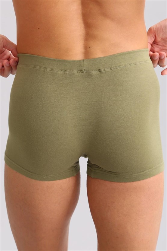 Mısırlı ORGANIC Pamuklu ZEUS LUXURY Regular Fit Metal Armalı Boxer Haki Zeytin