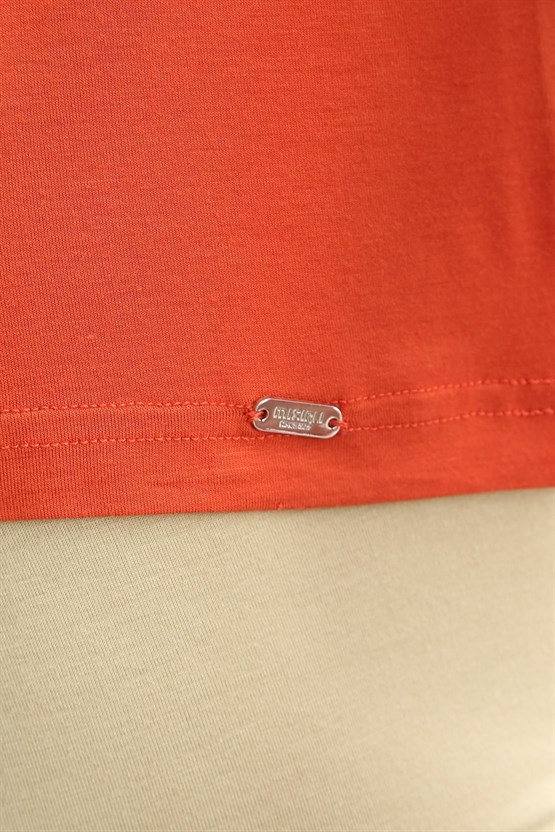 Mısırlı ORGANIC Pamuklu ZEUS LUXURY Regular Fit V Yaka Sporcu Atlet / T-Shirt Pas Kırmızı