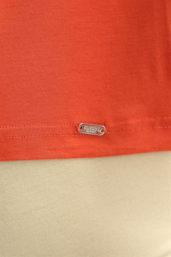 Mısırlı ORGANIC Pamuklu ZEUS LUXURY Regular Fit V Yaka Sporcu Atlet / T-Shirt Pas Kırmızı