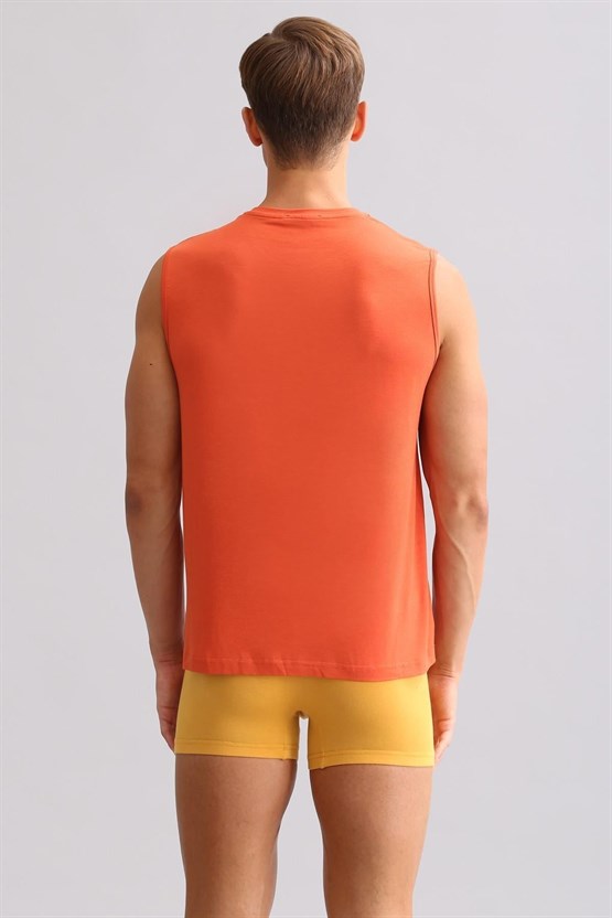 Mısırlı ORGANIC Pamuklu ZEUS LUXURY Regular Fit Bisiklet Yaka Sporcu Atlet / T-Shirt Pas Kırmızı