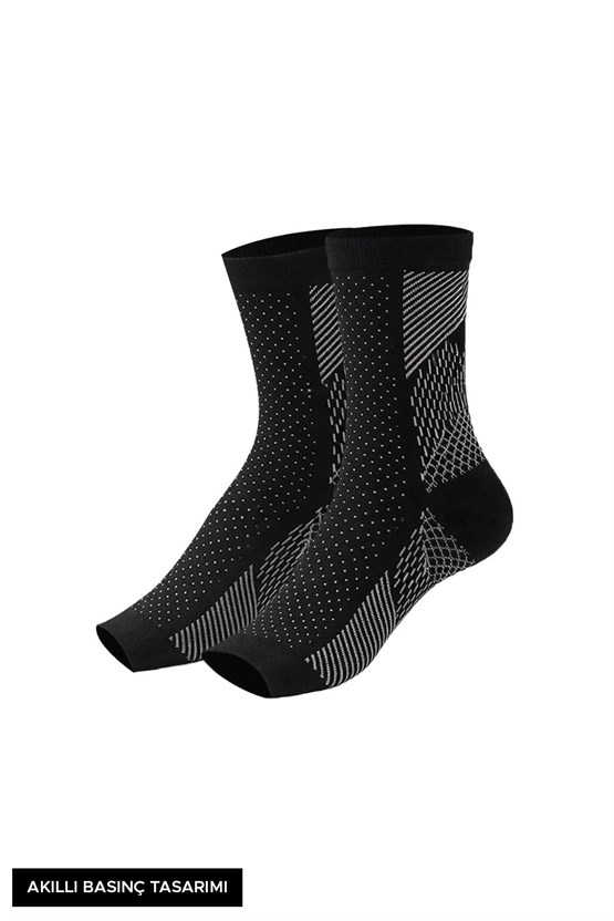 Mısırlı Unisex Ağrı Azaltıcı Sıkılaştırıcı Çorap Siyah