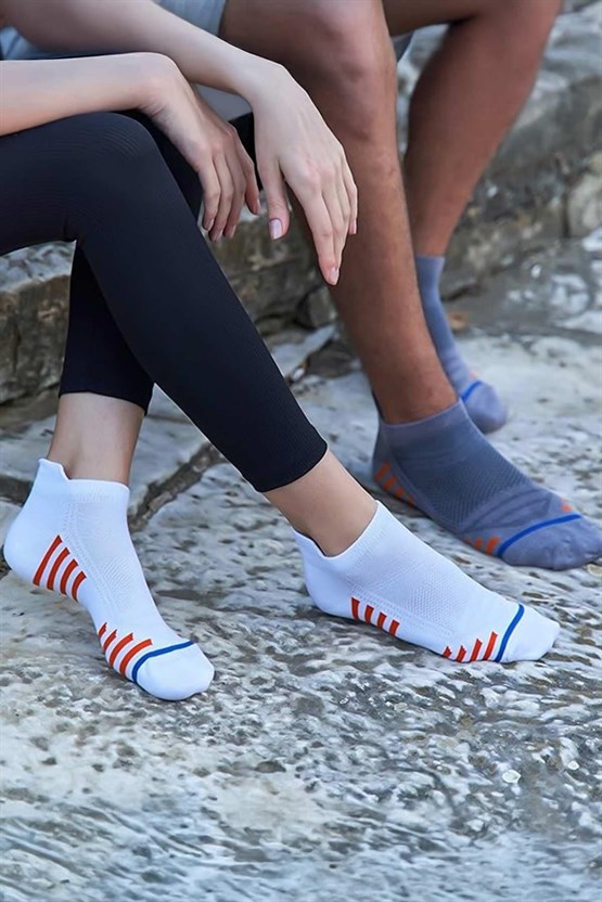 Mısırlı Unisex BAMBU HIGH PERFORMANCE Atletik 6 Çift Patik Çorap Çok Renkli