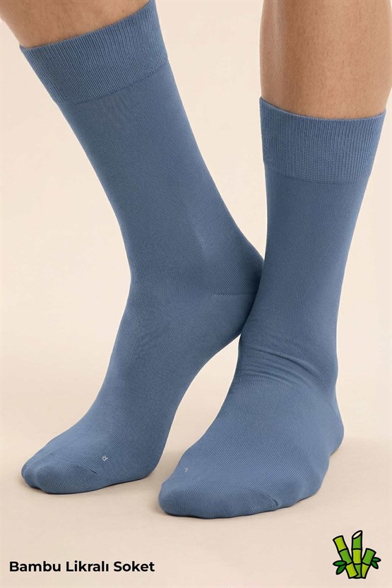 Mısırlı Unisex Bambu Soket Çorap Likralı Gece Mavisi