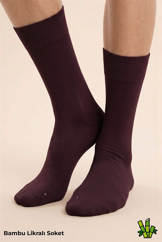 Mısırlı Unisex Bambu Soket Çorap Likralı Mor