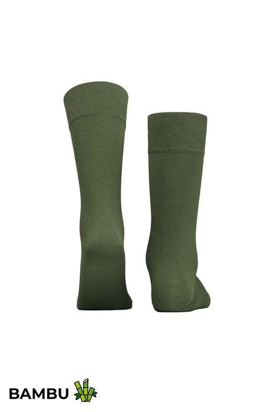 Mısırlı Unisex Bambu Soket Çorap Likralı Haki