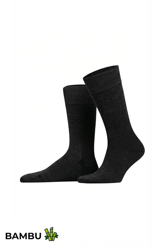 Mısırlı Unisex Bambu Soket Çorap Likralı Antrasit