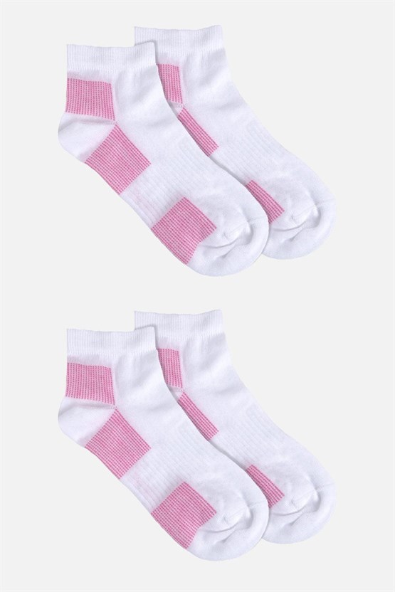 Mısırlı Unisex Coolmax 2 Çift Özel Paketli Kısa Konç Çorap Beyaz