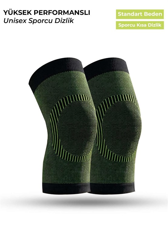 Mısırlı Unisex Medikal Dizlik Çorap Neon Yeşil/Siyah
