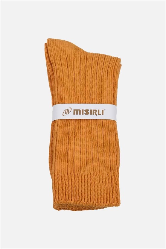 Mısırlı Unisex Pamuklu Bio Cotton Kışlık Soket Çorap Turuncu