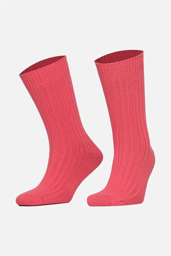 Mısırlı Unisex Pamuklu Bio Cotton Kışlık Soket Çorap Pembe