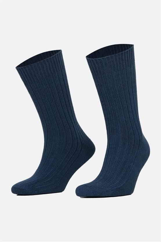Mısırlı Unisex Pamuklu Bio Cotton Kışlık Soket Çorap Lacivert