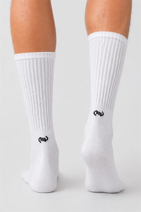 Mısırlı Unisex Pamuklu Spor Çorap, 3lü Beyaz