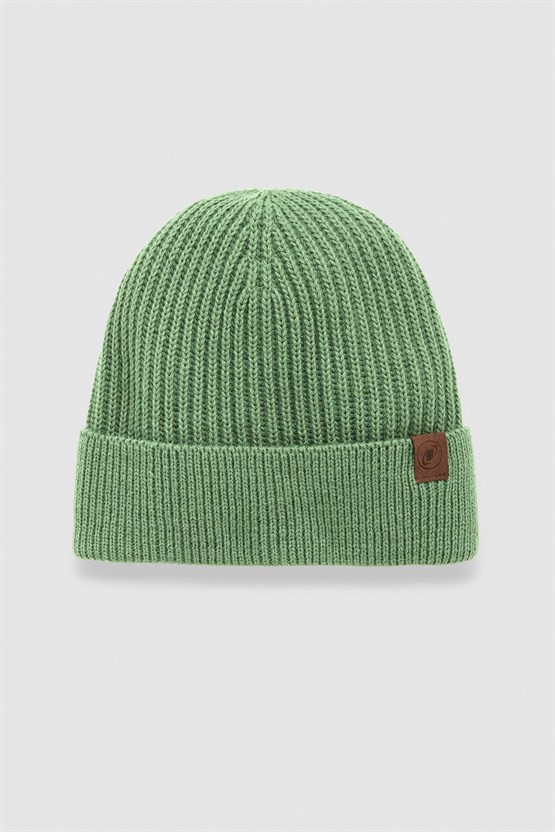 Mısırlı Unisex Yün Atkı Bere Takımı - RoseLuis Yeşil