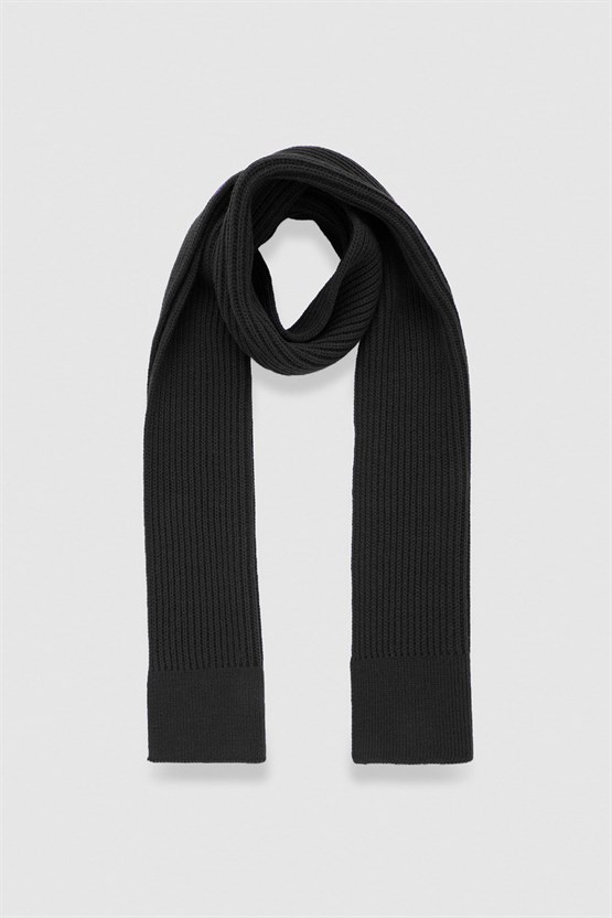 Mısırlı Unisex Yün Atkı Bere Takımı - RoseLuis Siyah