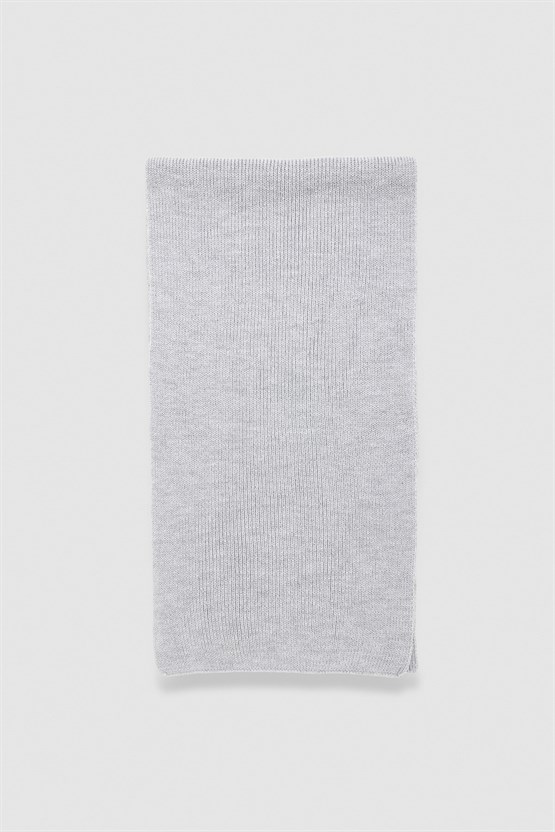 Mısırlı Unisex Yün Atkı Bere Takımı - RoseLuis Açık Gri