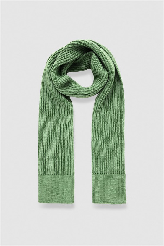 Mısırlı Unisex Yün Atkı Bere Takımı - RoseLuis Yeşil