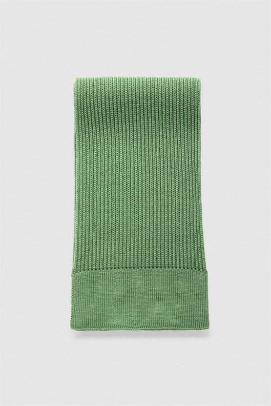 Mısırlı Unisex Yün Atkı Bere Takımı - RoseLuis Yeşil