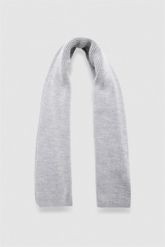 Mısırlı Unisex Yün Atkı Bere Takımı - RoseLuis Açık Gri