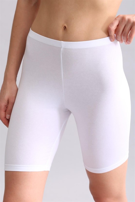 Modal by TENCEL ALICE Uzun Şort Külot Beyaz