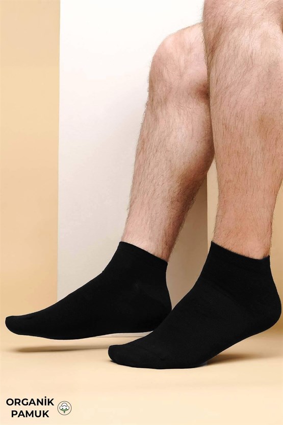 ORGANİK PAMUKLU Unisex 7 Çift Patik Çorap Siyah
