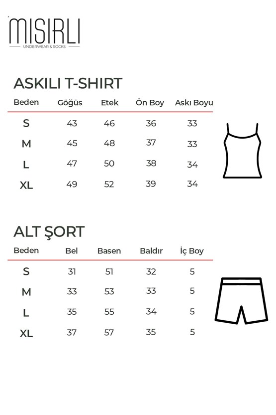 Pamuklu Askılı Tişört Şort Takım Pembe