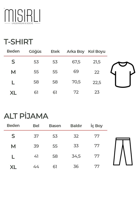 Pamuklu Kısa Kollu Pijama Takım Mavi-Lacivert