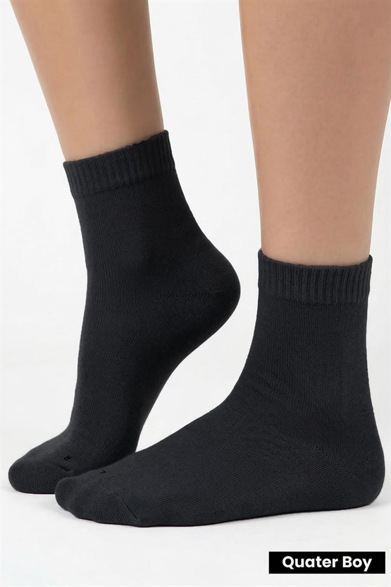 Unisex Diyabetik Bambu Kısa Konç Çorap Antrasit