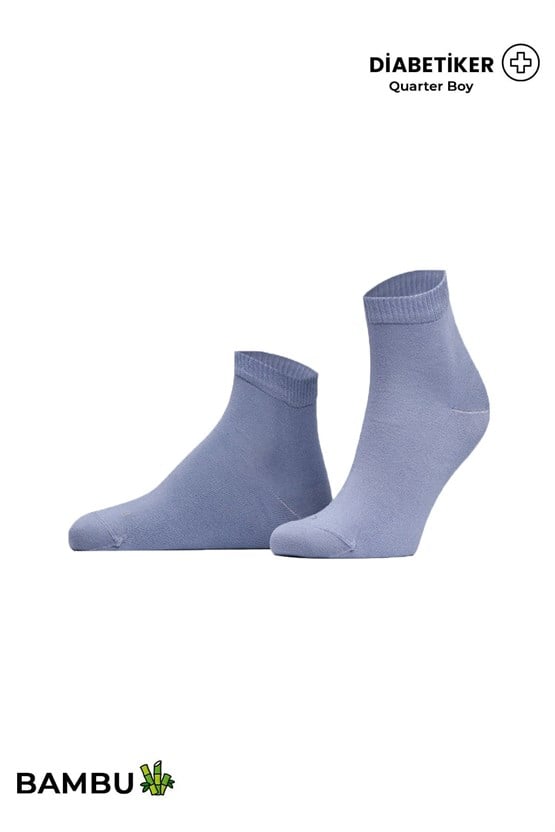 Unisex Diyabetik Bambu Kısa Konç Çorap Gece Mavisi