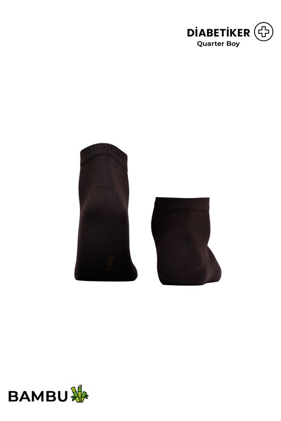 Unisex Diyabetik Bambu Kısa Konç Çorap Kahverengi