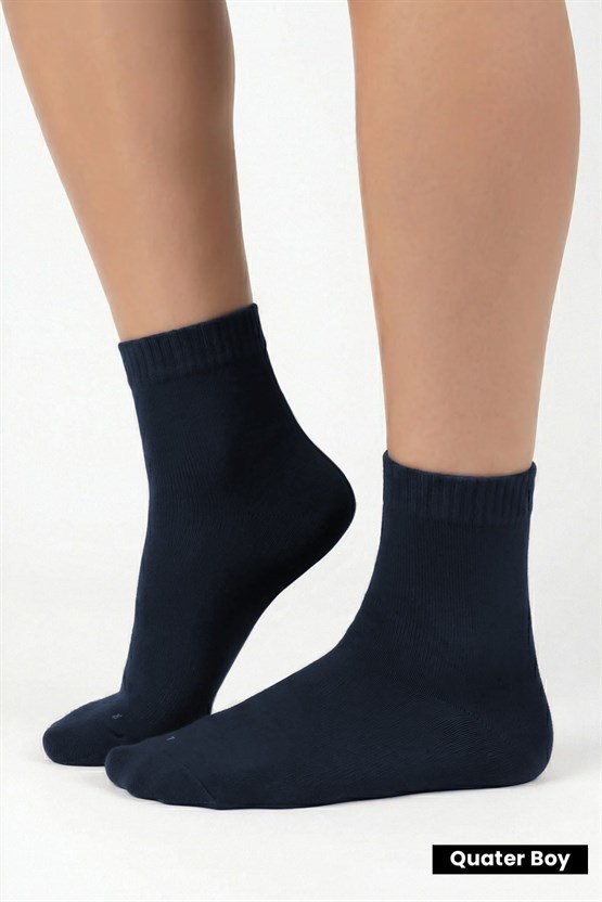 Unisex Diyabetik Bambu Kısa Konç Çorap Lacivert
