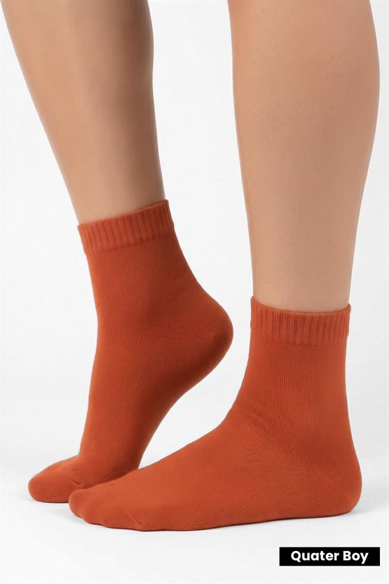 Unisex Diyabetik Bambu Kısa Konç Çorap Pas Kırmızı